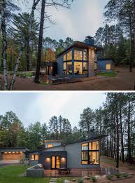 Open floor plans are a signature characteristic of this style. Northern Minnesota Lake House By Strand Design Modern Lake House Modern House Plans House Exterior