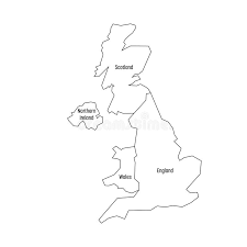 Przewodniki i mapy, mapy, samochodowe. Ireland Mapa Zjednoczone Krolestwo Kraje Anglia Walia Szkocja I Polnocny Prosta Plaska Wektorowa Kontur Mapa Z Ilustracja Wektor Ilustracja Zlozonej Z Kartografia Zjednoczenie 103663007