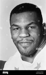 Mike Tyson in London to see Frank Bruno against James "Quick" Tillis.25th  March 1987 Stock Photo