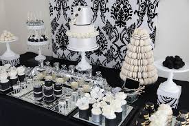 Black And White Candy Table Glamorous Black And Silver And White Dessert Table By Divine Sweets And Cakes Flickr Photo Sharing White Dessert Tables White Desserts Dessert Table