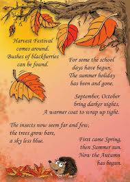 Autumn Preschool Rhymes Activity Cards Harvest Activities Harvest Festival Autumn Poetry