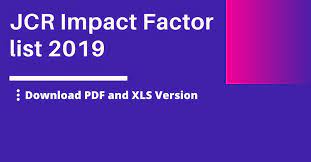 Journal Impact Factor List 2019 Jcr Web Of Science Pdf Xls Journal Impact Factor