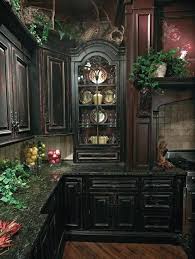 Make your victorian kitchen design by your own. Add Some Flora Into The Kitchen Dark Cabinets Glass And Rounded Objects Fit The Bill For Yin Energy In 2021 Gothic Kitchen Gothic Home Decor Gothic House
