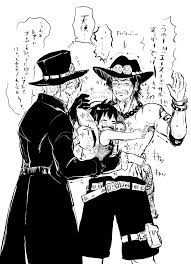 luffy admiring his older brothers asl brothers one piece one piece comic one piece anime one piece drawing
