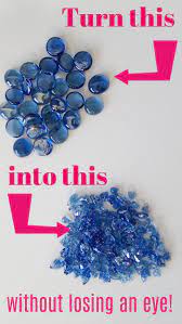 How To Turn Cheap Dollar Store Glass Nugget Vase Filler Into Sparkly Crushed Glass For Use In Crafts And Resin Ge Diy Resin Crafts Resin Crafts Resin Geode Art