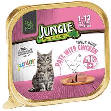 Jungle Junior Sut Ve Tavuk Etli Ezme Pate Yavru Kedi Yas Mamasi 100 Gr Kedi Yas Mamalari Jungle