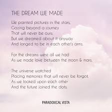 The Dream We Made This Is Half Of The Poem The Completed Version Will Be Added In The Book It S Looking Good Poetry Love Dreams Sta Poems Books Poetry
