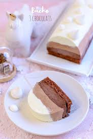 Buche De Noel Aux Trois Chocolats En 2020 Recette Dessert Noel Dessert Noel Facile Recette Repas Noel