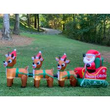 Popular examples include the recreating of wintery scenes with charming animals including reindeer, polar. 96 Electric Lighted Santa And Reindeer Outdoor Christmas Decor Christmas Home Decor Outdoor Christmas Decor Christmas Inflatable
