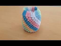 How To Fold 3d Origami Pieces Make The 3d Origami Triangle Units 3d Origami Basics Youtube 3d Origami Origami Pencil Holder Origami Box