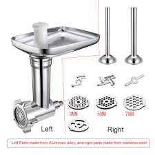 Food grinder with fine plate for meats & coarse plate for firm vegetables & cheeses. Steel Kitchen Meat Grinders Attachment For Kitchen Aid Stand Mixer Sausage Stuffer Kitchen Appliances Chopper Parts Meat Grinder Parts Aliexpress