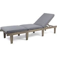 Abaco outdoor chaise lounge with graphite sunbrella ® cushion. Noble House Ariana Outdoor Acacia Wood Chaise Lounge Grey Dark Grey Cushion 304376