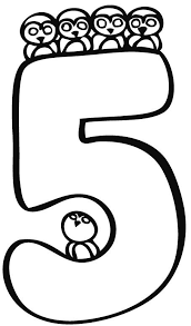 Numero 5 Para Colorear