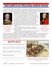 The Battle Of Guilford Court House Worksheet Education Com Social Studies Worksheets Battle Homeschool History