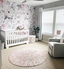 Pink And Gray Floral Wallpaper Girl Nursery Pink Girl Nursery Room Baby Girl Nursery Room