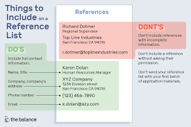 sample reference list for employment