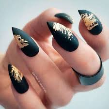 30 pinterest nails wedding ideas you will like | wedding forward. 30 Black And Gold Nail Designs