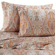 Laura ashley queen sheet set paisley 100% cotton ashington 200 tc ivory red new. Bellino Fine Linens Paisley 300 Thread Count Sheet Set In Orange Bed Bath Beyond