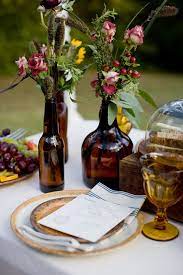 Nashville Elopement By Cedarwood Weddings Summer Tables Brown Bottles Centerpieces