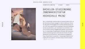 Hochschule Mainz Overview Of interior architecture degree plan 2019.