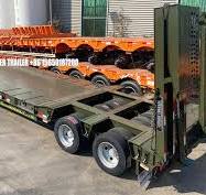 2 Row of 8 Expando Lowboy, 4 axles lines low bed trailer ...