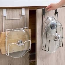 Kitchen Saucepan Pan Lid Cupboard Door Storage Rack Organiser Shelf Holder New Wish Pot Lid Storage Pot Storage Kitchen Storage Rack