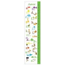 Amazon Com Alphabet Animals Growth Chart In Green Abc