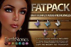 Maybe you would like to learn more about one of these? Second Life Marketplace Earthstones Spring Piercings Butterfly Kiss Fatpack Gift Box