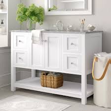 Standard bathroom vanity unit sizes, available in nbs are 30 inch , 36 inch , and 48, so there is a really good selection to suit every bathroom style. Three Posts Binne 48 Single Bathroom Vanity Set Reviews Wayfair