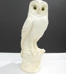 Giannelli Statue Signed Owl Alabaster Italy Owl Animal Figurines Statue
