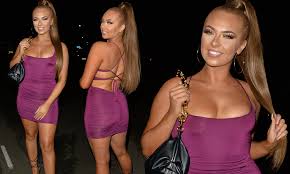 Since leaving the island, demi has been promoting lifestyle products on her. Love Island S Demi Jones Wears Ruched Purple Mini Dress As She Enjoys A Night Out Daily Mail Online