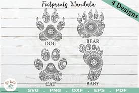 Download Animal Paws Mandala Bundle Paws Zentangle Bundle Svg Png Dxf Eps Pdf Crella