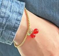Cute Glass Cherry Bracelet