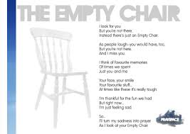 The Empty Chair Empty Chair Poem The Empty Chair I Miss My Daughter