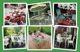 Outdoor chairs can be made of all the same materials as outdoor tables. See 60 Vintage Patio Furniture Sets That Offered Outdoor Relaxation The Old Fashioned Way Click Americana