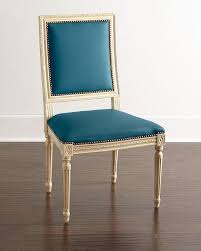 Ingram Teal Blue Leather Whitewash Dining Chair Dining Chairs Handcrafted Chair Leather Dining Chairs