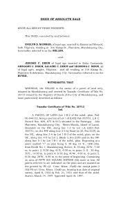 Deed of sale motor vehicle sample docshare tips. Deed Of Absolute Sale