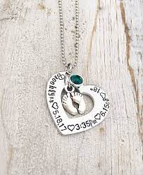 Personalized Silver Open Heart Baby Birth Stat Mom Necklace Etsy Mom Engraved First Mothers Day Gifts Mom Jewelry Personalized