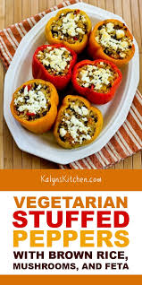 You Won T Miss The Meat In These Vegetarian Stuffed Peppers With Brown Rice Mushrooms A Stuffed Peppers Vegetarian Stuffed Peppers Vegetarian Recipes Healthy