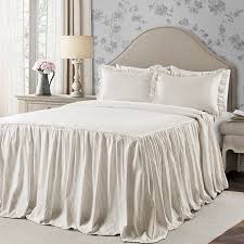 Down & down alternative, cotton organic bedding Lush Decor Ticking Stripe Ruffled Bedspread Set