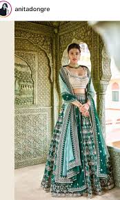 Bollywood Green Wedding Gown Indian Wedding Outfits Indian Lehenga Indian Designer Outfits