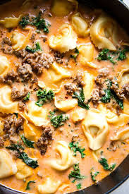 Tortellini Soup With Italian Sausage And Kale The Modern Proper Recipe Italian Sausage Soup Italian Sausage Recipes Easy Fall Dinners