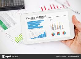 Financial Statement Chart On Tablet Stock Photo