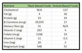 Nutrients In Plant And Animal Foods Whole Food Plant Based