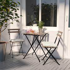Maybe you would like to learn more about one of these? Tarno Black Acacia Steel Grey Brown Stained Light Brown Stained Table 2 Chairs Outdoor Ikea