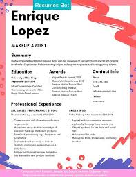 makeup artist resume samples and tips