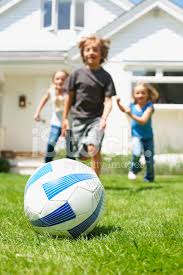 In this game, both the teams have 4 buckets e.g. Kids Playing Soccer In The Backyard Stock Photos Freeimages Com