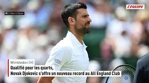 Photo Novak Djokovic bat le record de victoires à Wimbledon et se qualifie ...