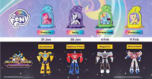 Rarity, fluttershy, rainbow dash, pinkie pie, applejack and twilight sparkle. 21 Jan 17 Feb 2021 Mcdonald S Happy Meal Free My Little Pony Transformers Promotion Everydayonsales Com