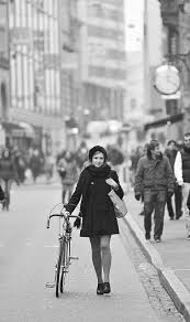Black White Wheels With Images Bicycle Girl Bike Ride Bicycle Women